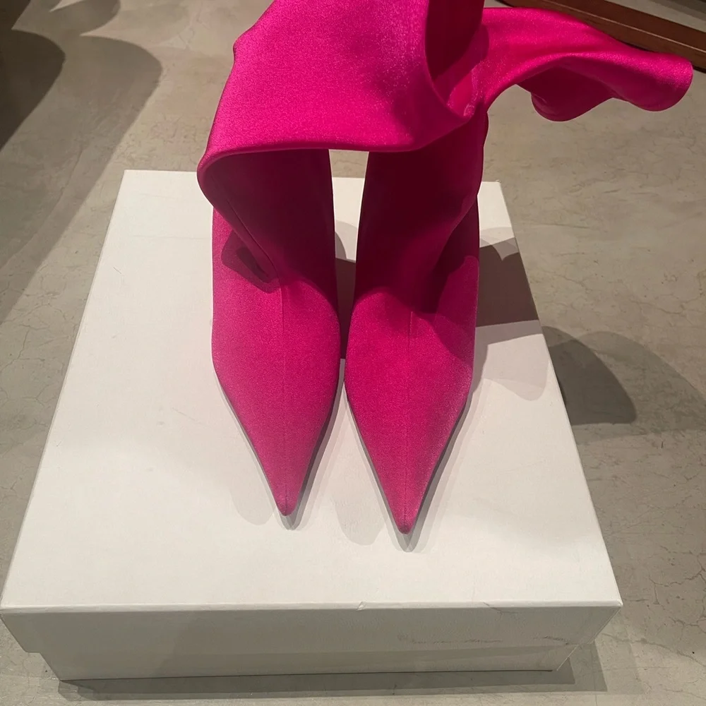 BALENCIAGA sz 37 Pink Midcalf Sock Knife Boots - Picture 3 of 8